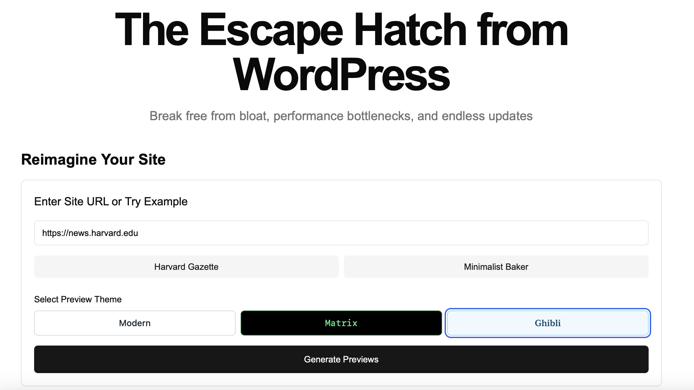 Step 1: Enter Your Site URL